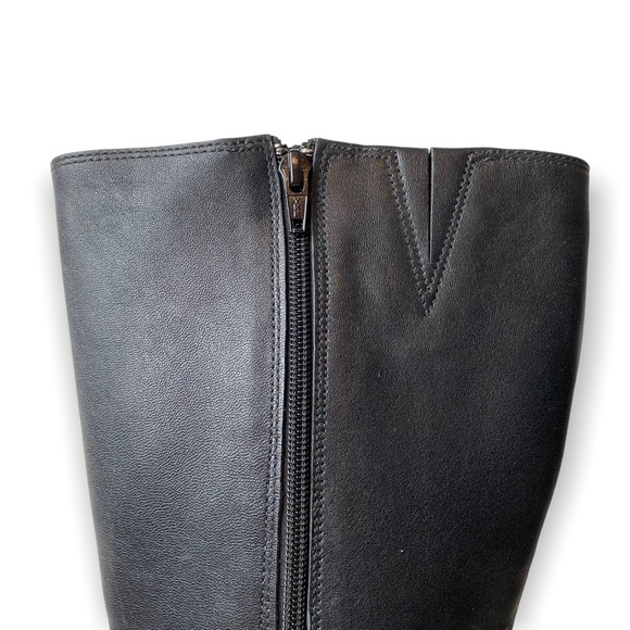 Clarks Artisan Cardy Black Leather Knee High Block Heel Boots - Picture 8 of 12